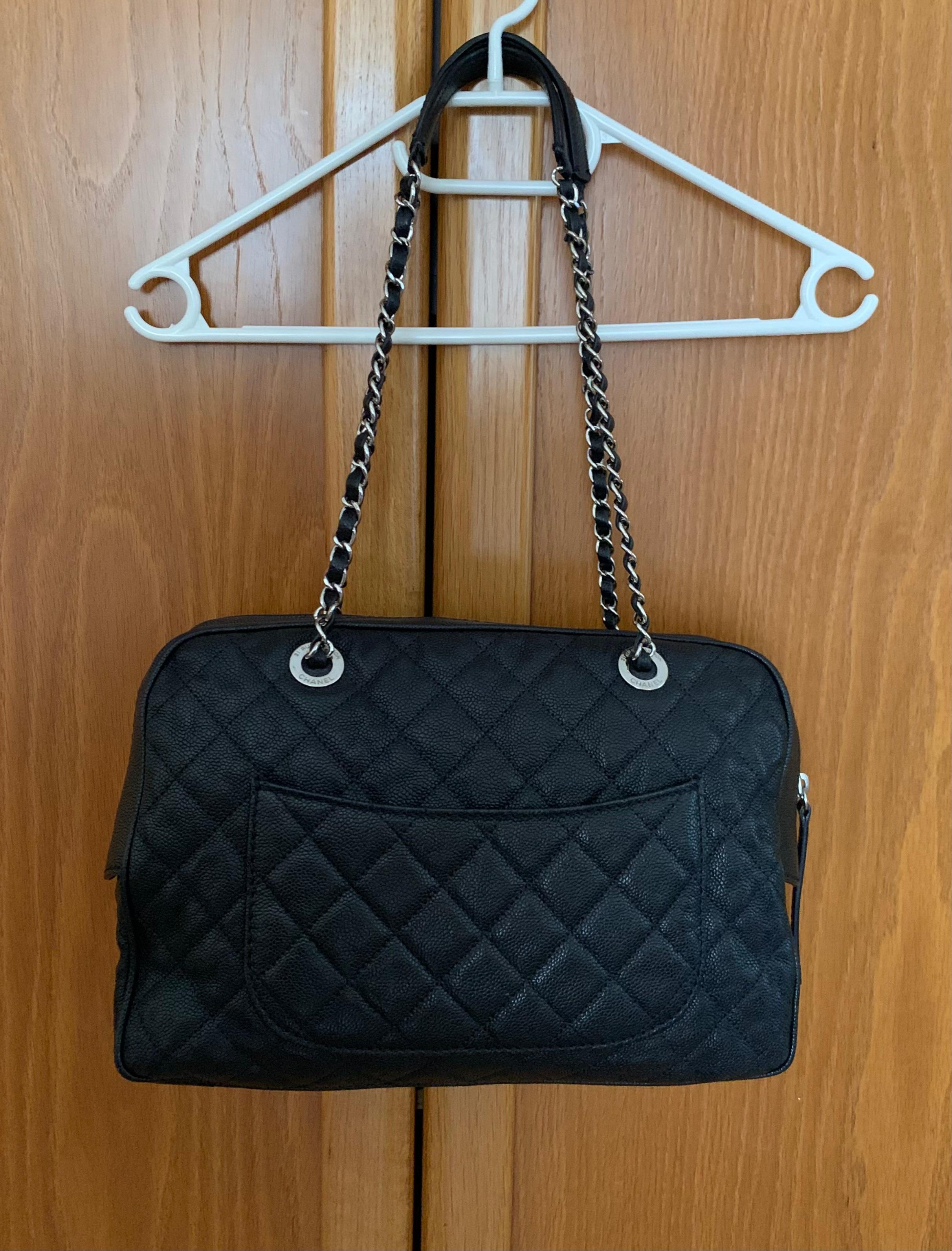 Chanel Black Caviar Leather Camera Bag