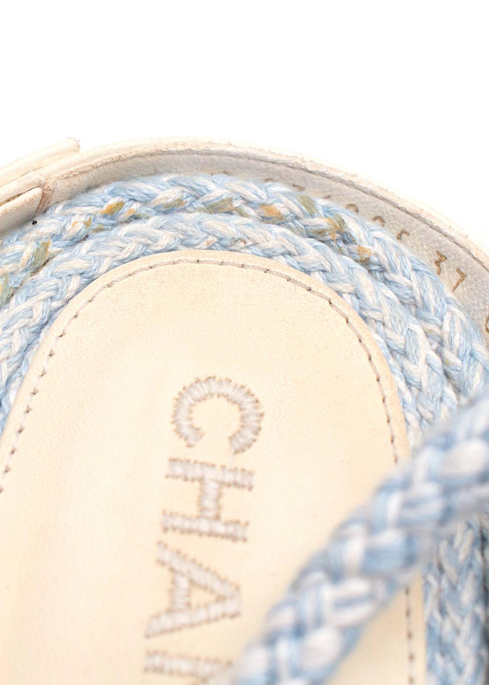 Chanel Cord Blue Rope Chain Flat Sandals