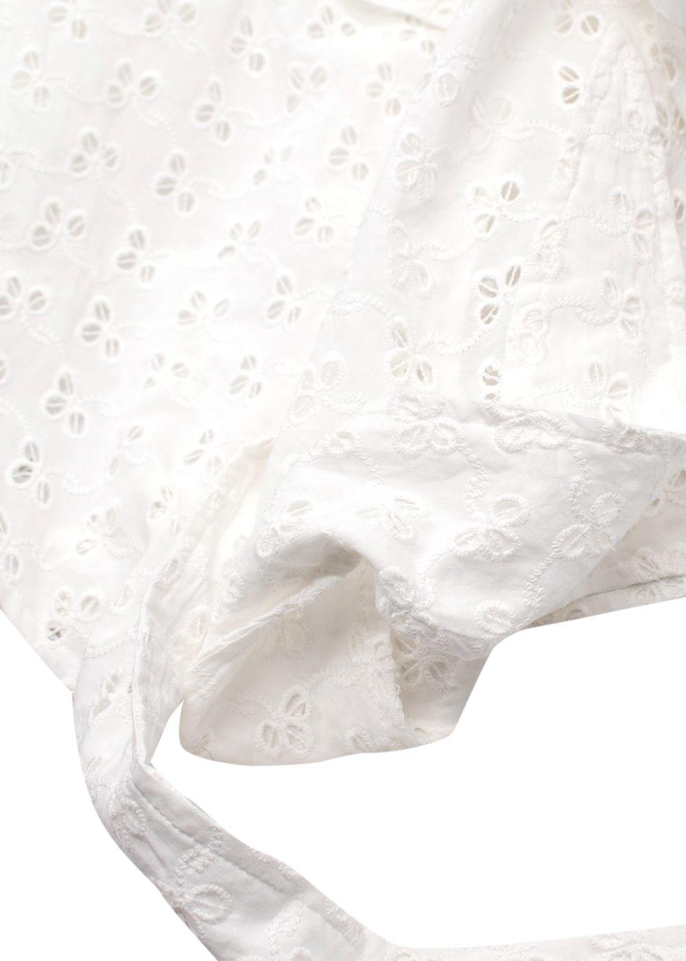 Claudie Pierlot White Bajou Embroidered Tie Front Blouse