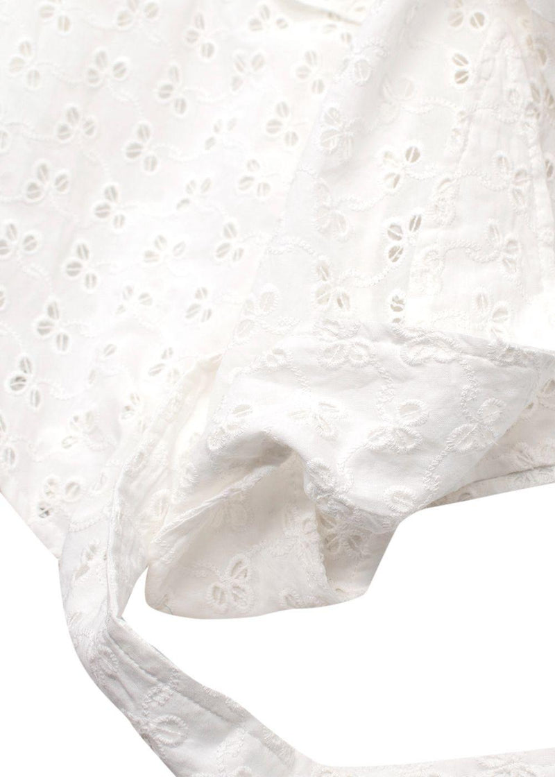 Claudie Pierlot White Bajou Embroidered Tie Front Blouse
