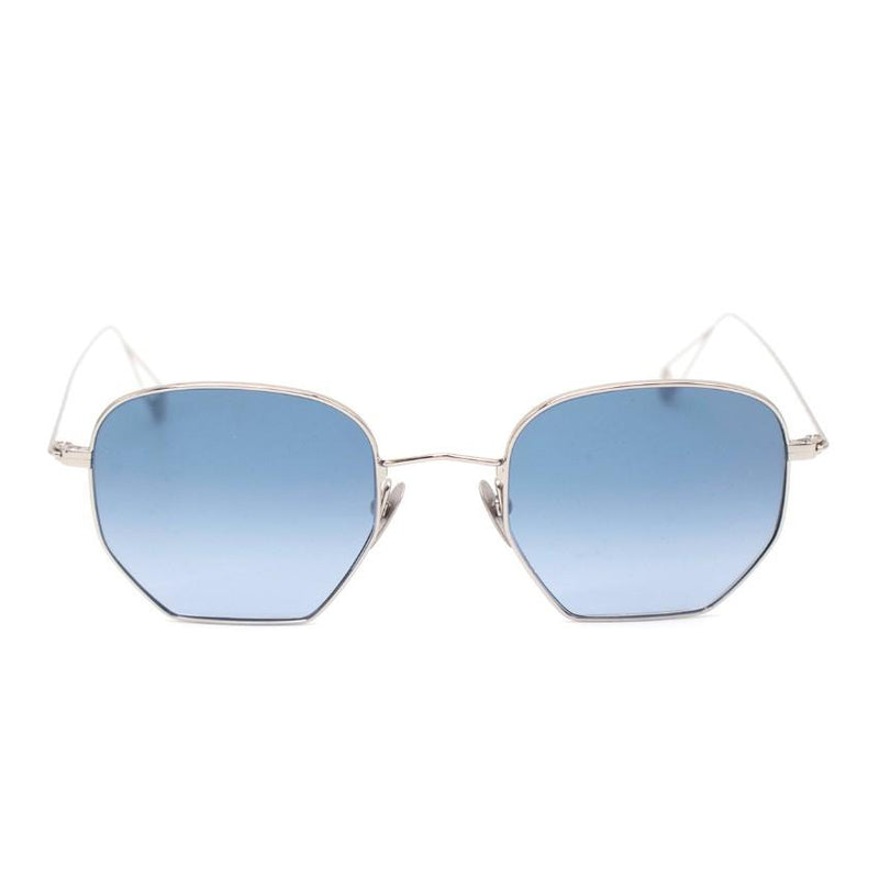 Garrett Leight Liberty Silver & Blue Gradient Octagonal Sunglasses