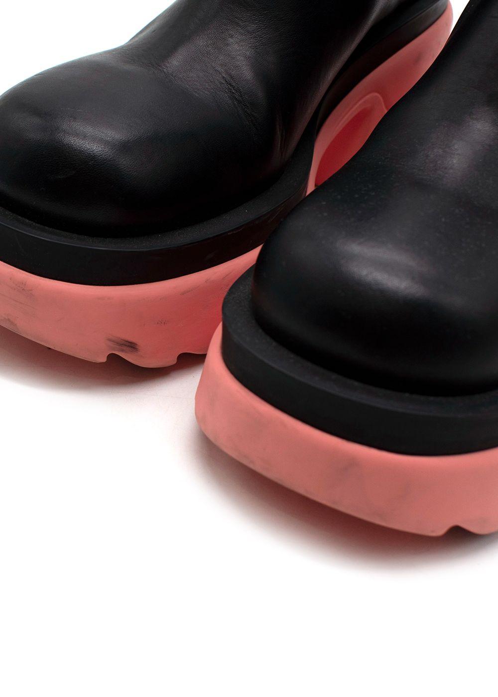 Bottega Veneta Pink and Black Flash Platform Boot
