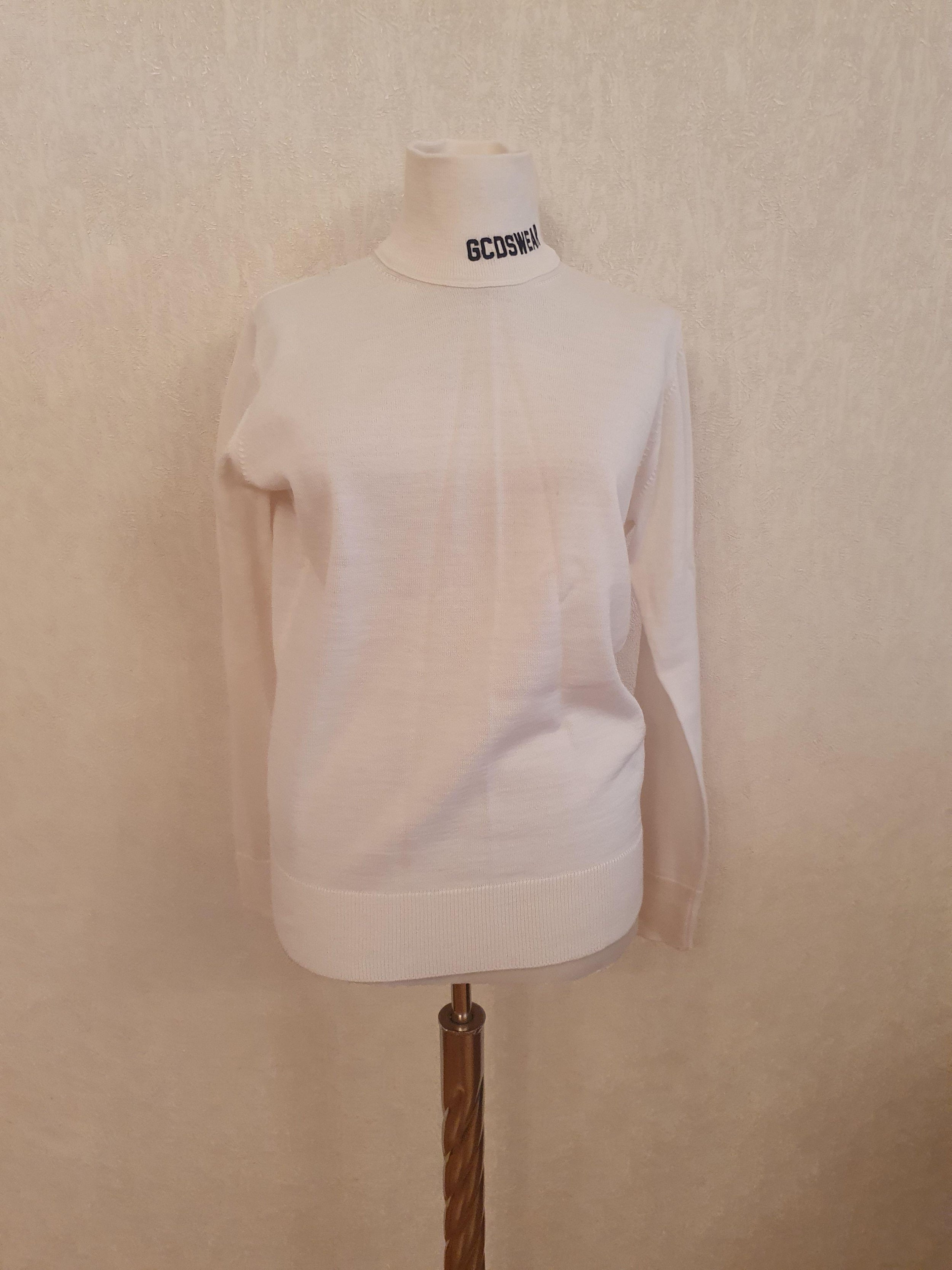 White Wool Blend Embroidered Jumper