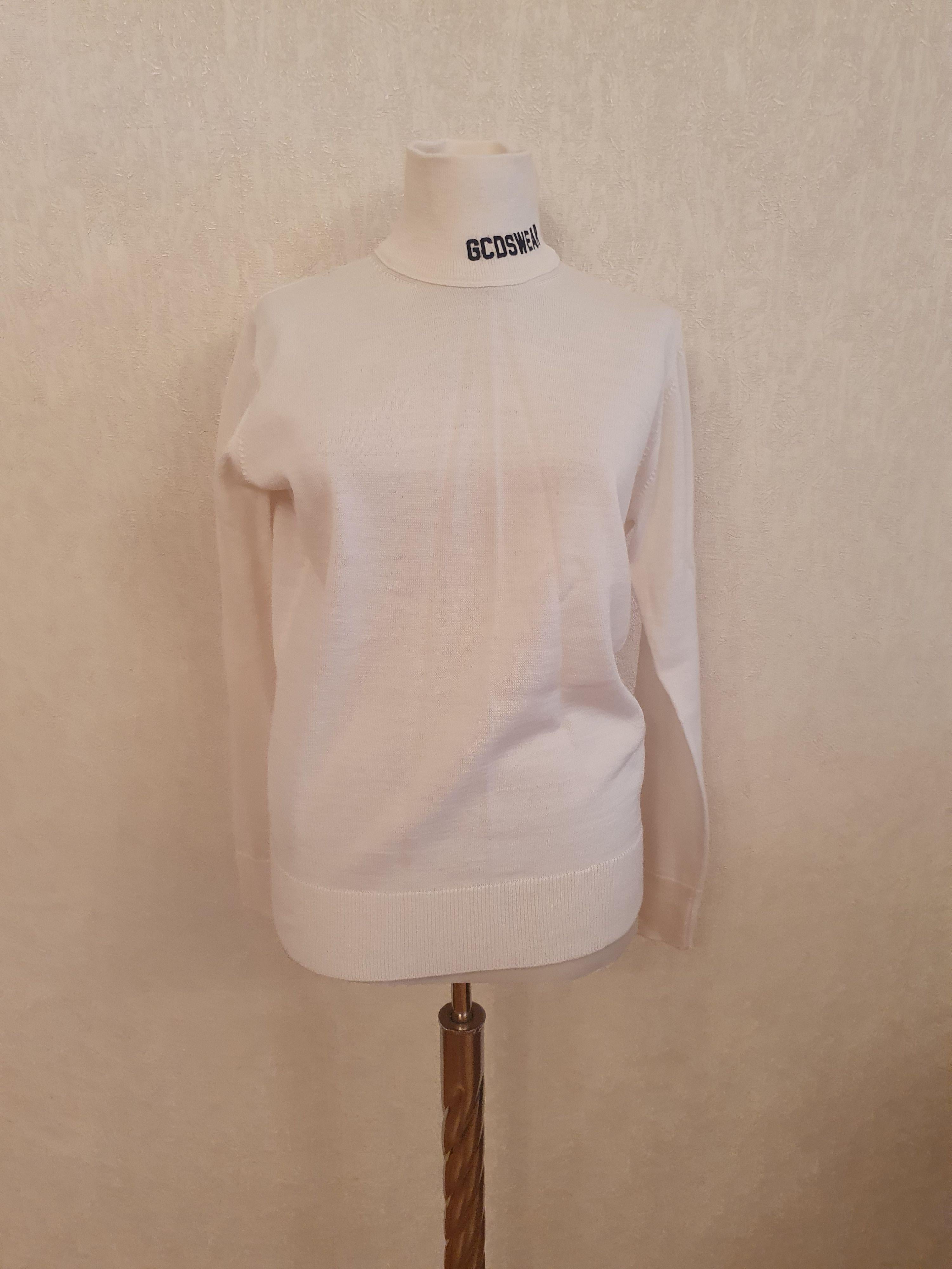 White Wool Blend Embroidered Jumper