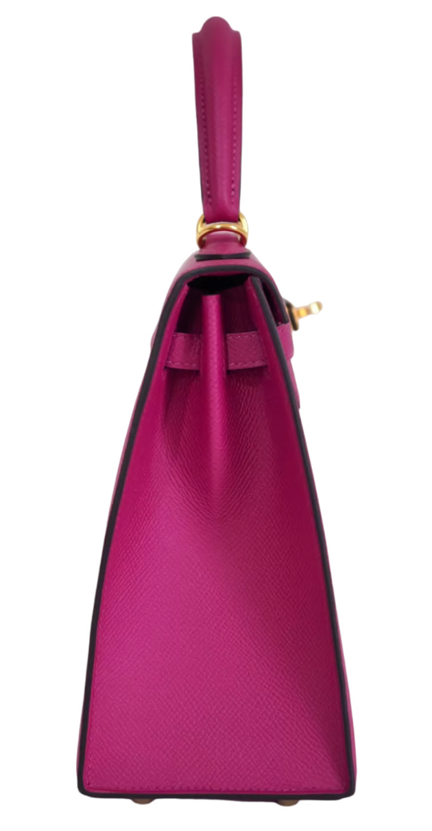 Hermès Kelly 25 Epsom Sellier Rose Pourpre Gold Hardware