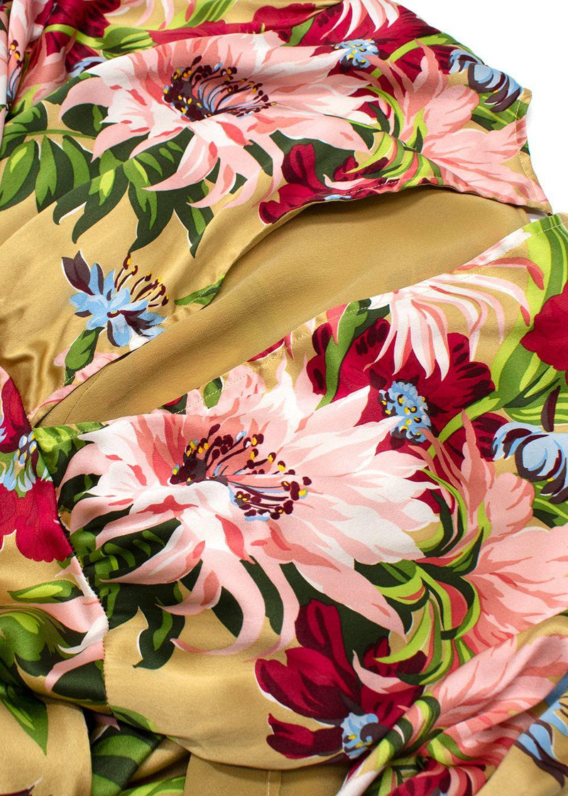 Olivia Von Halle Floral-Print Silk Midi Dress
