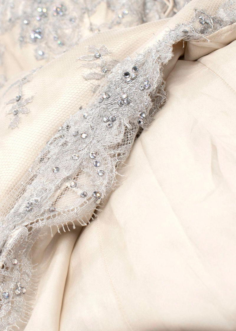Baracci Ivory Sequin Embellished Gown