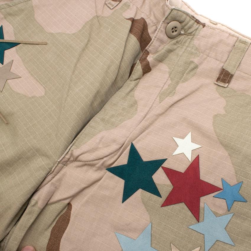 That's It! Folks Green Camo Cotton Blend Star Patches & Fringe