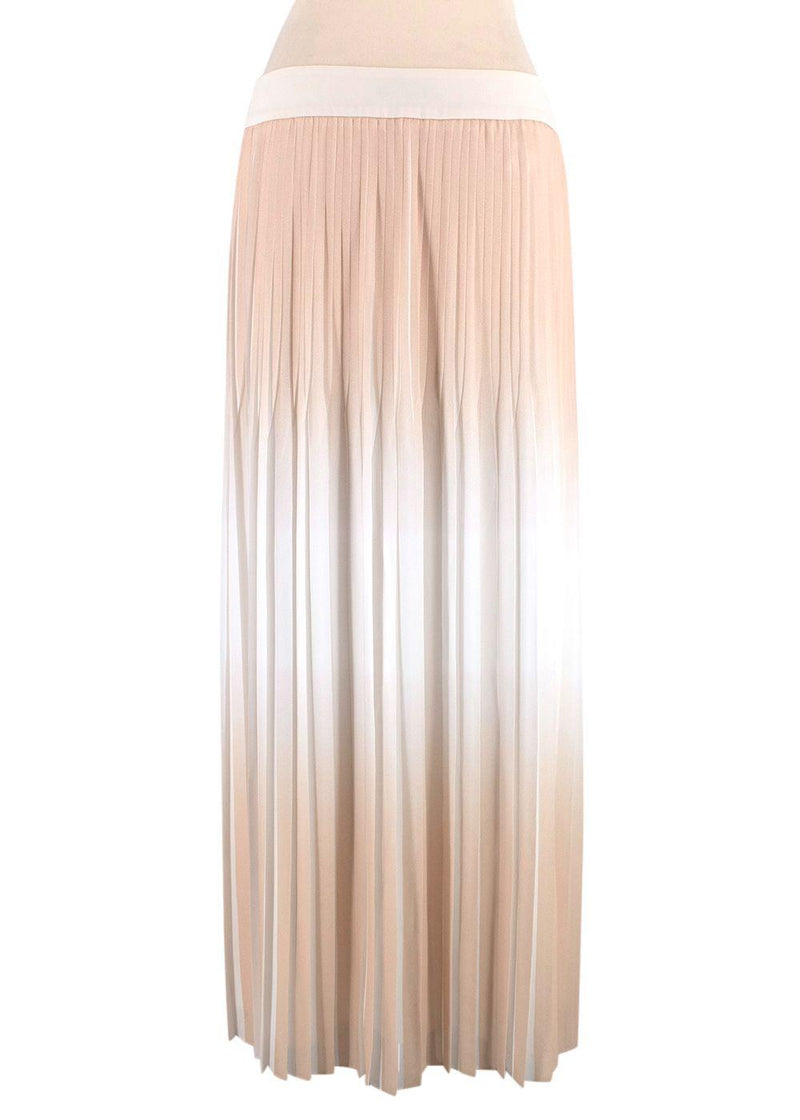 Peserico Cream Ombre Pleated Midi Skirt