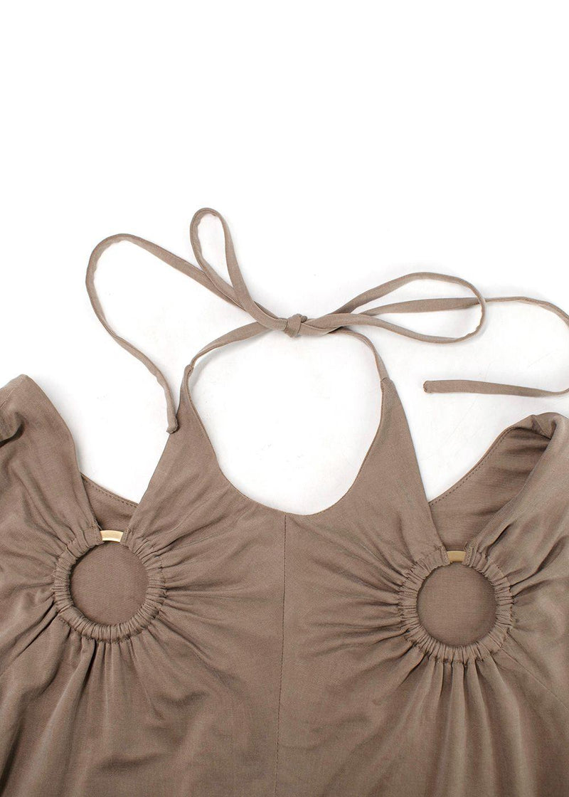 Dion Lee Taupe Cut Out Halterneck Mini Dress