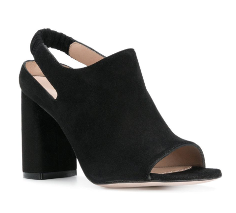 Stuart Weitzman Eva Suede Block Heel Mules