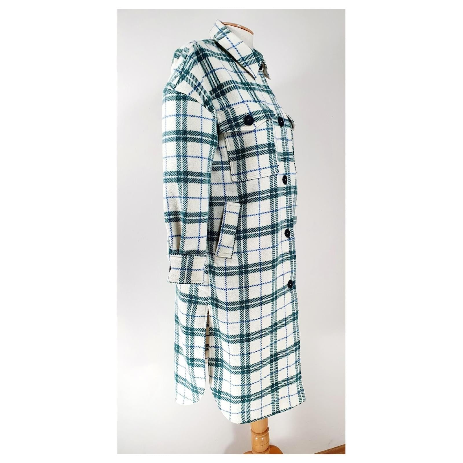 Isabel Marant Etoile Green Tartan Fontia Coat