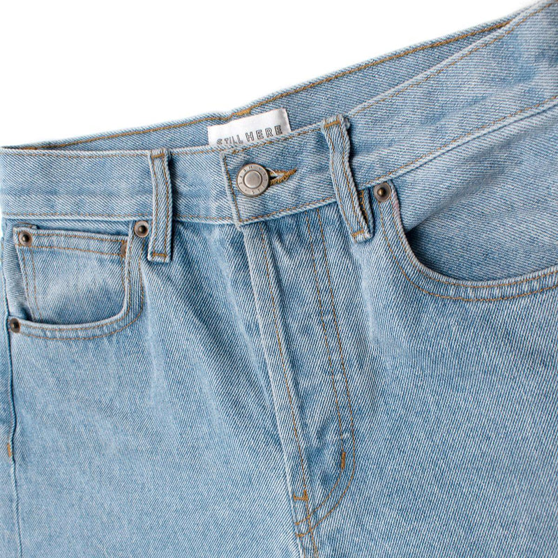 Vintage-Wash Sunset Painted Denim Shorts