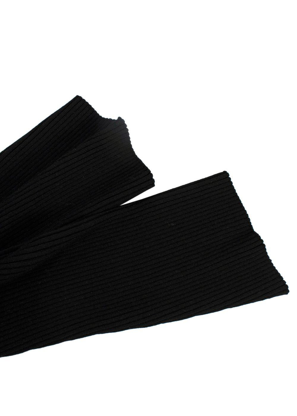 The Attico Black Ribbed Knit Halterneck Sweater