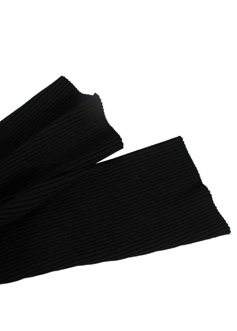 The Attico Black Ribbed Knit Halterneck Sweater