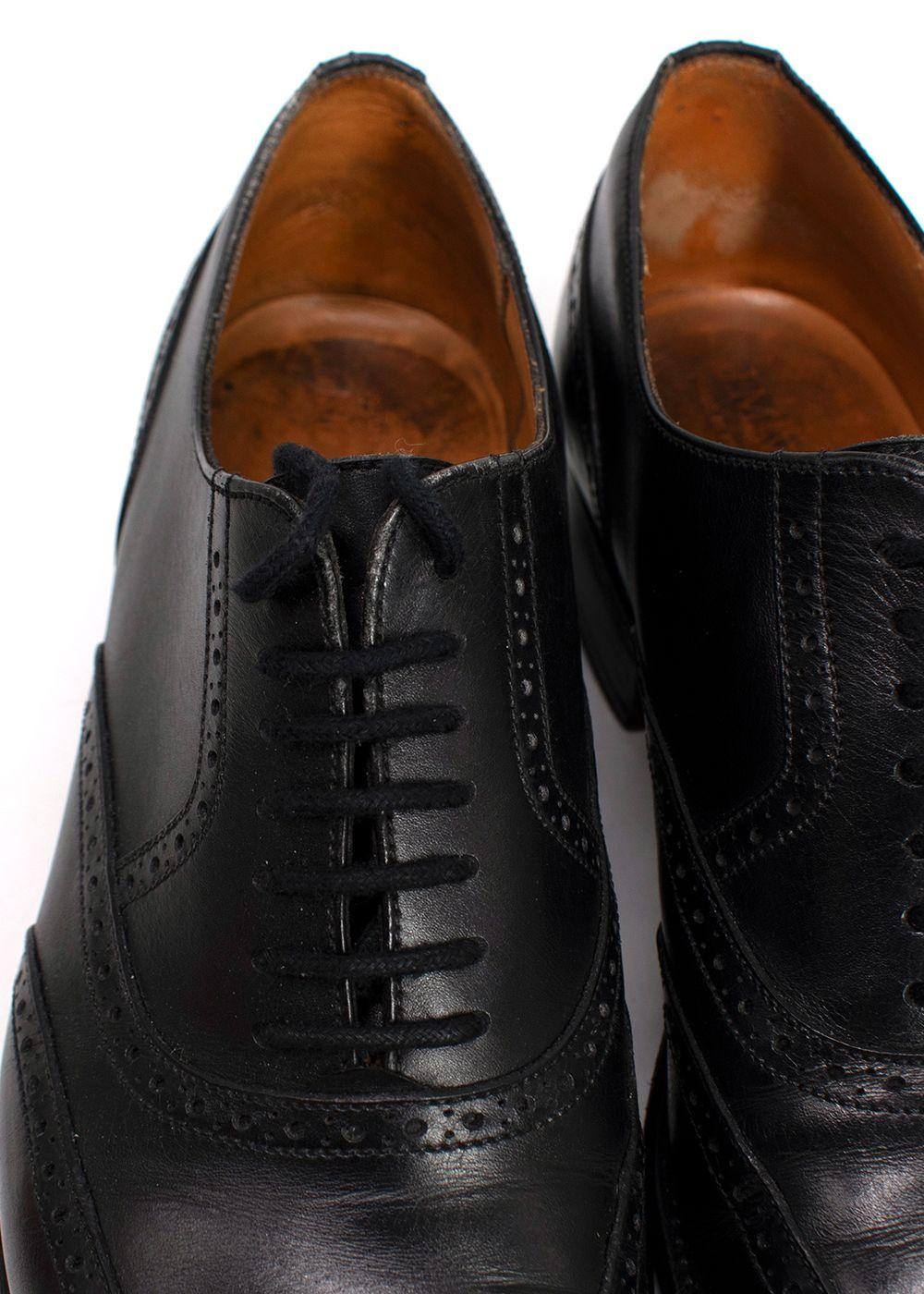 J.M. Weston Black Perforated Leather Dress Shoes