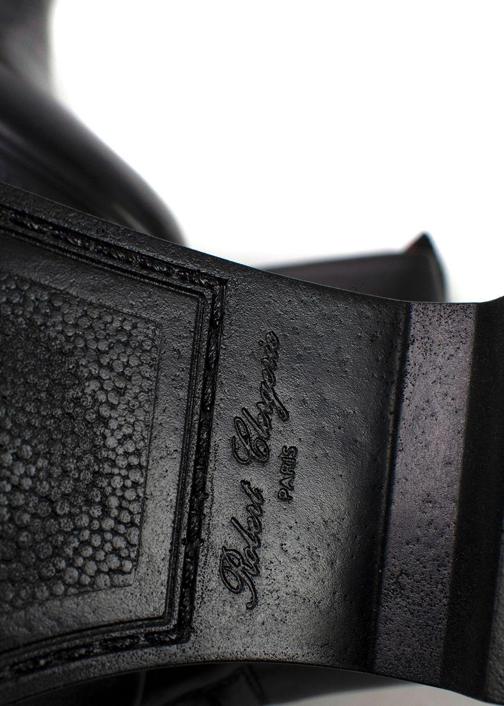 Robert Clergerie Black Leather Platform Ankle Boot