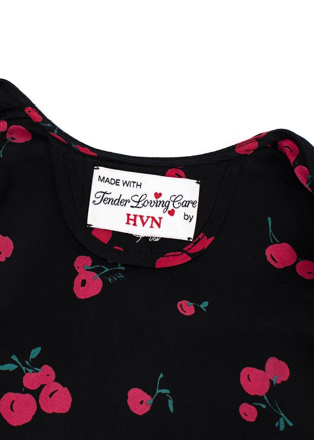HVN Julia Black Cherry Wrap Dress