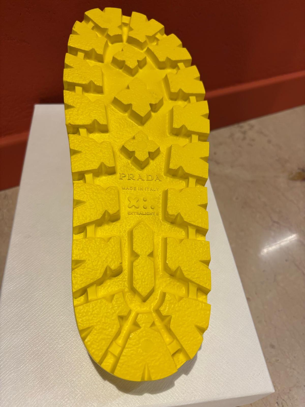 Prada Yellow Rubber Slides