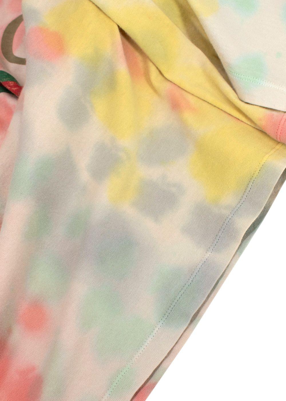 Gucci Cream Multicolour Tie-dye Logo T-Shirt