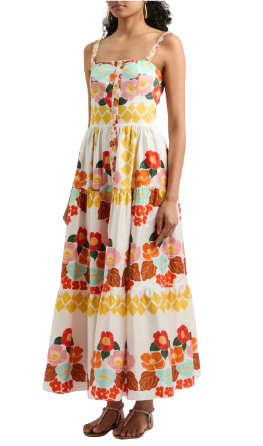 Borgo De Nor Floral Jimena Cotton Maxi Dress