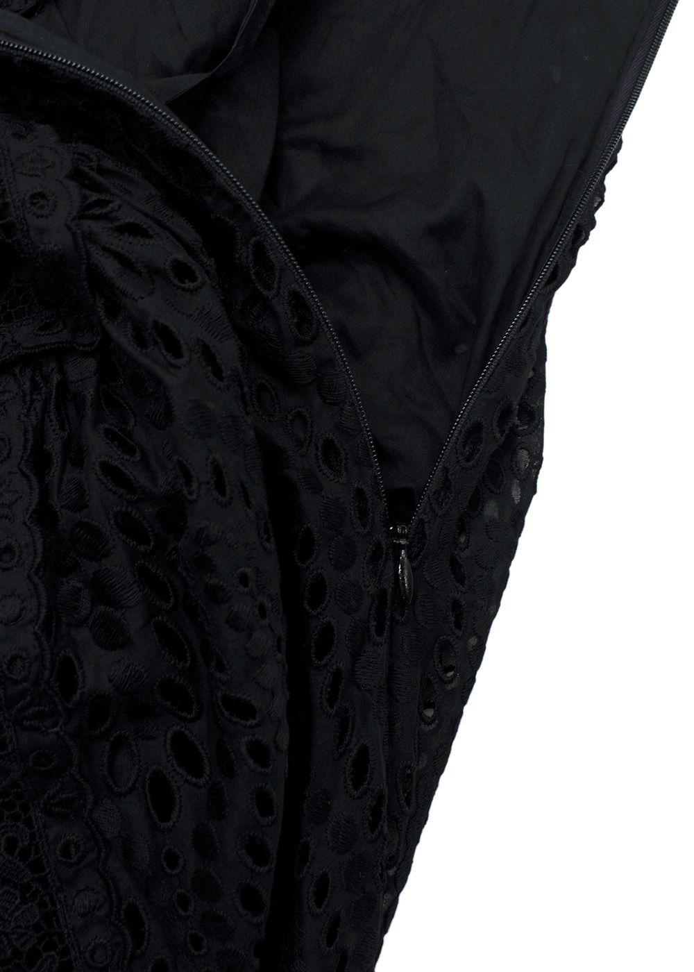 Valentino Black Broderie Anglaise Maxi Dress