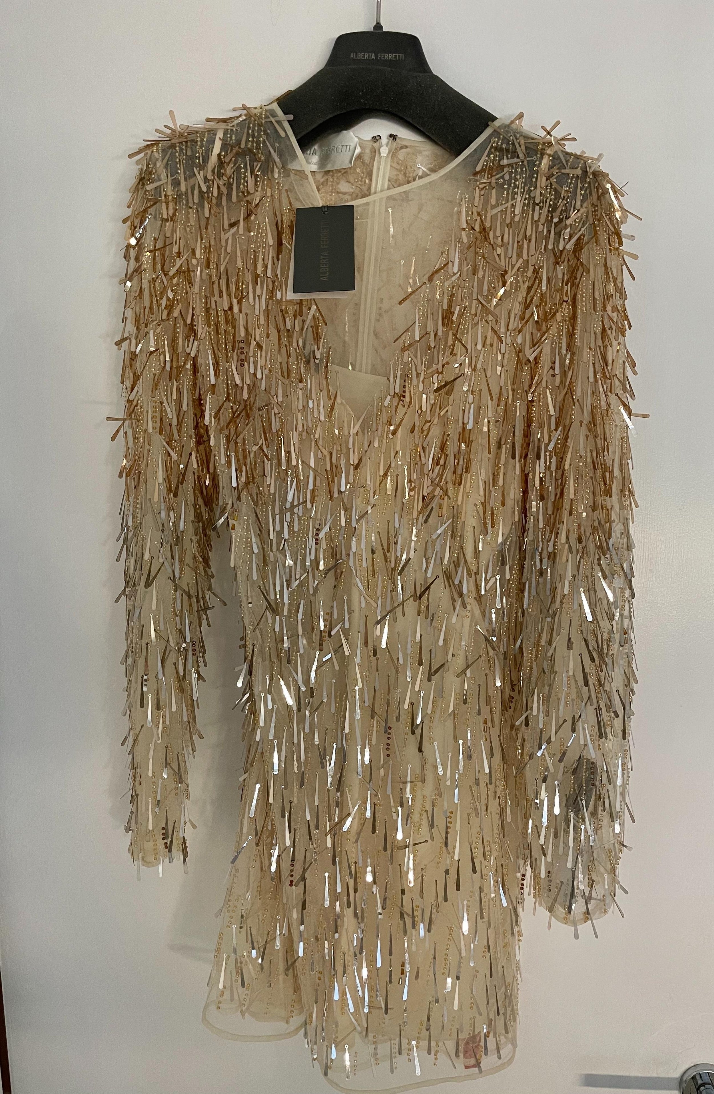 V-neck sequin-embellished dress