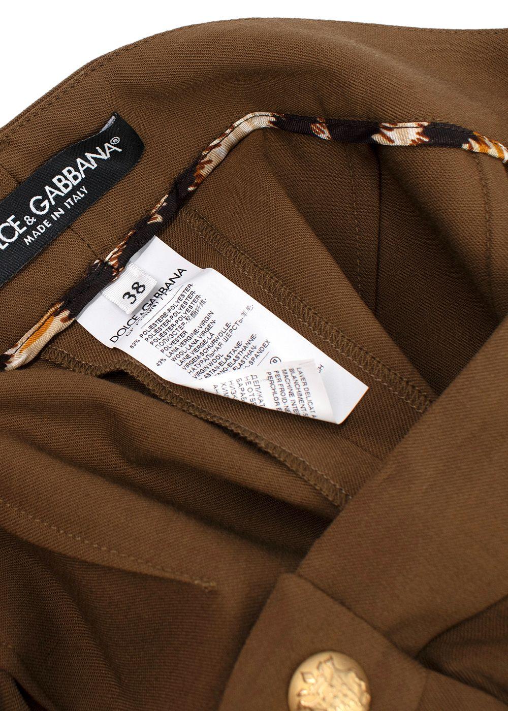 Dolce & Gabbana Brown High Waisted Tailored Trousers