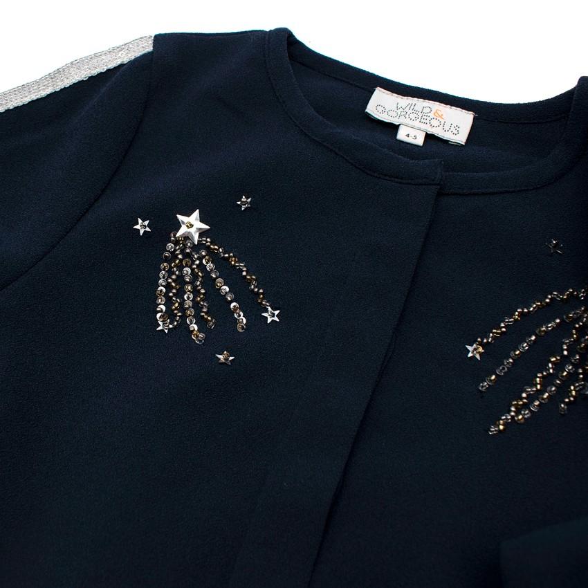 Wild & Gorgeous Navy & Metallic Sequin Romper 4-5Y