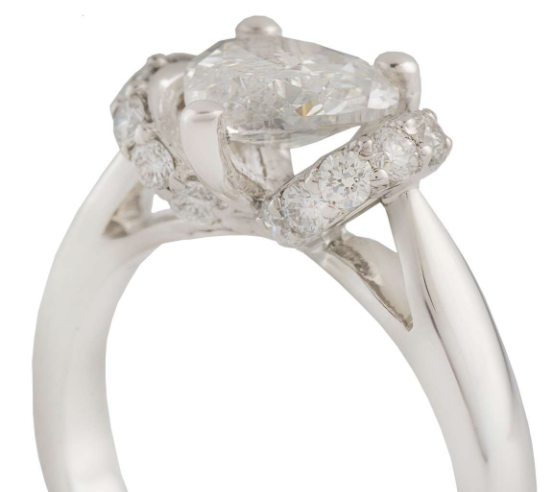Bespoke White Gold Heart Cut Diamond Ring