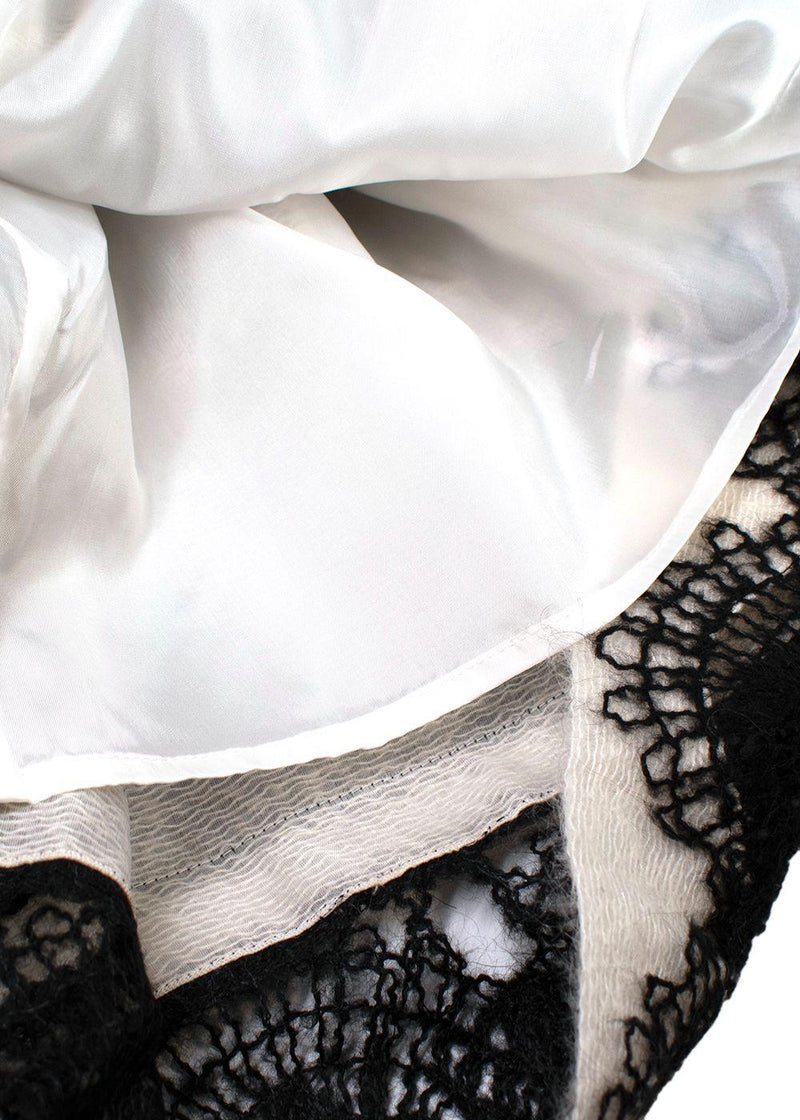 Alberta Ferretti White and Black Wool Skirt