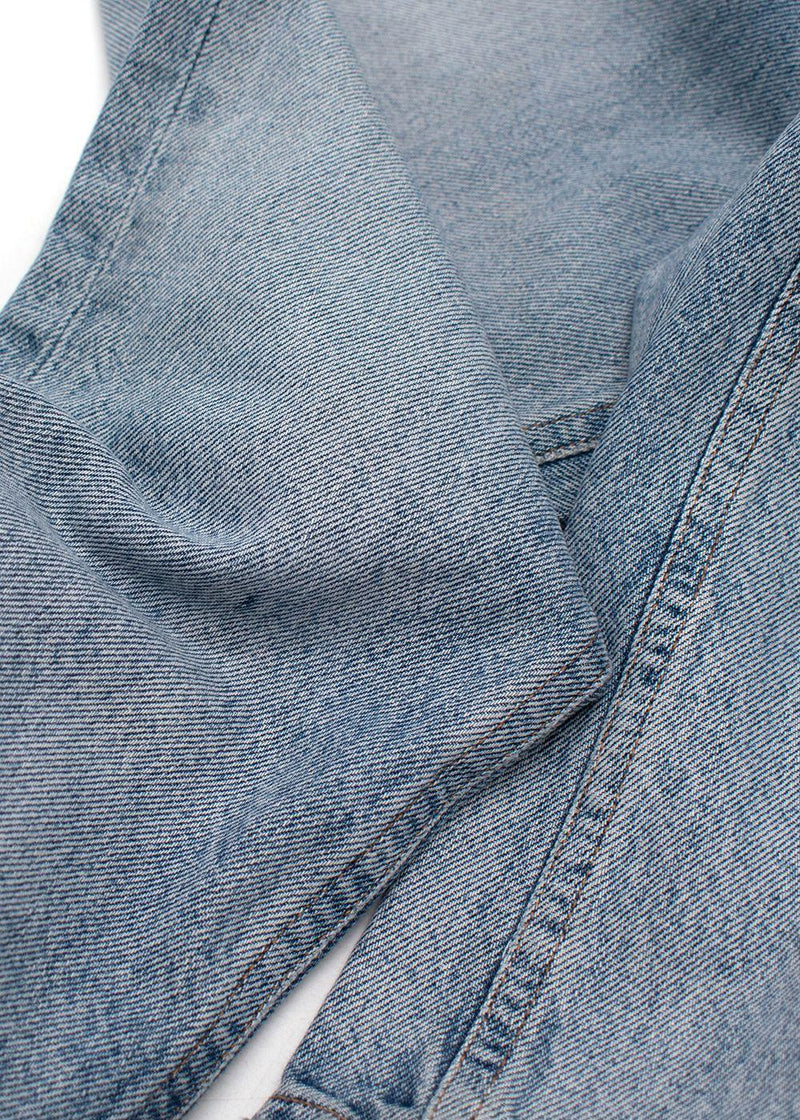 Agolde Blue High Waisted Frayed Hem Denim Jeans