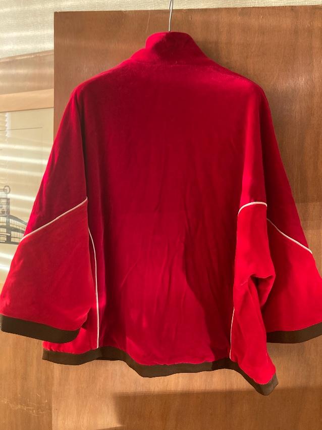 Gucci Red Chenille Kimono Jacket