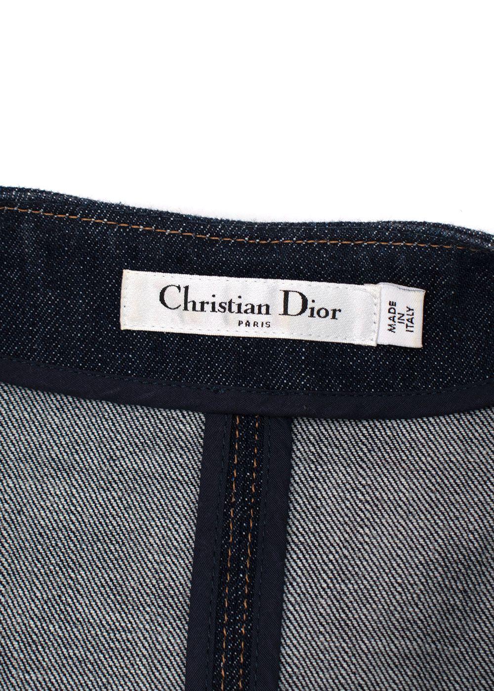 Dior Crystal Embroidered A-line Denim Dress