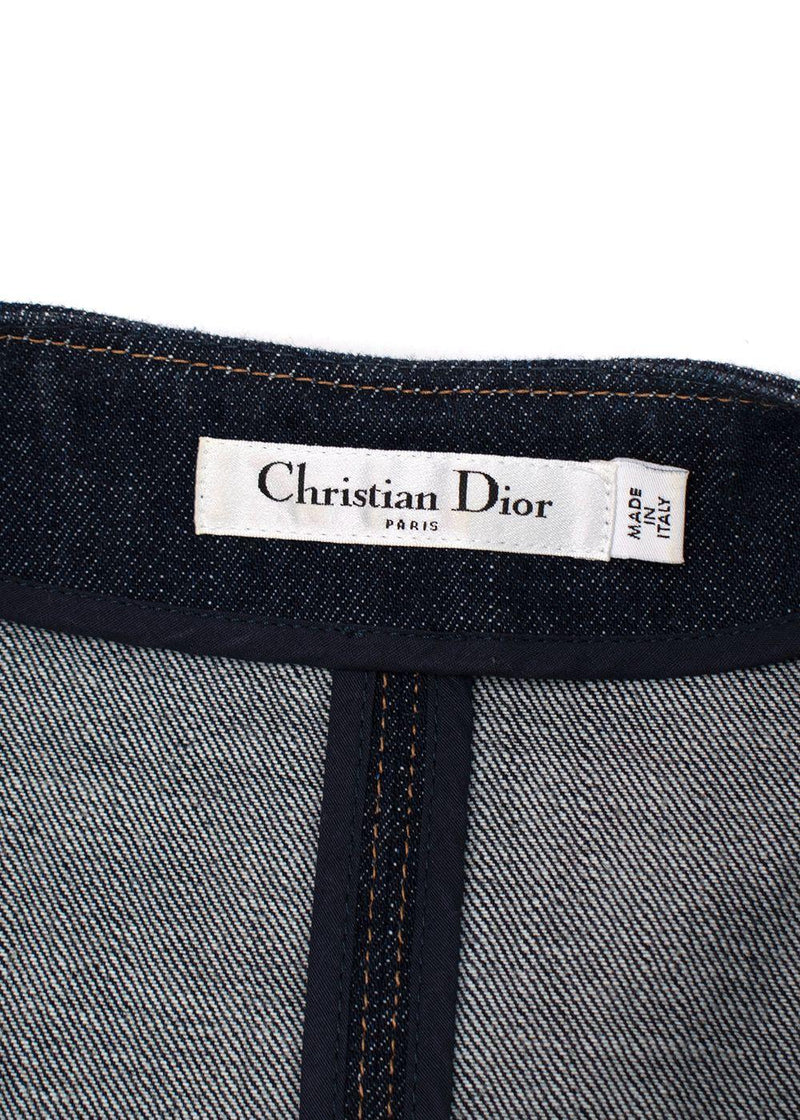 Dior Crystal Embroidered A-line Denim Dress