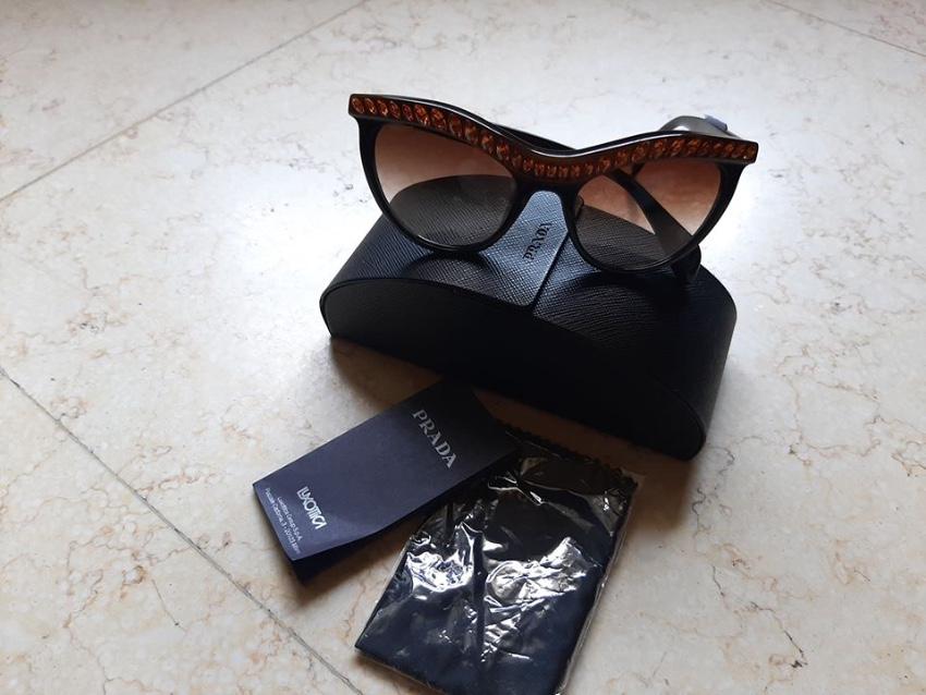 Prada Black Limited Edition Crystal Embellished Sunglasses