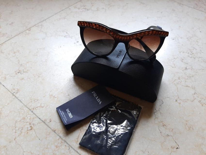 Prada Black Limited Edition Crystal Embellished Sunglasses