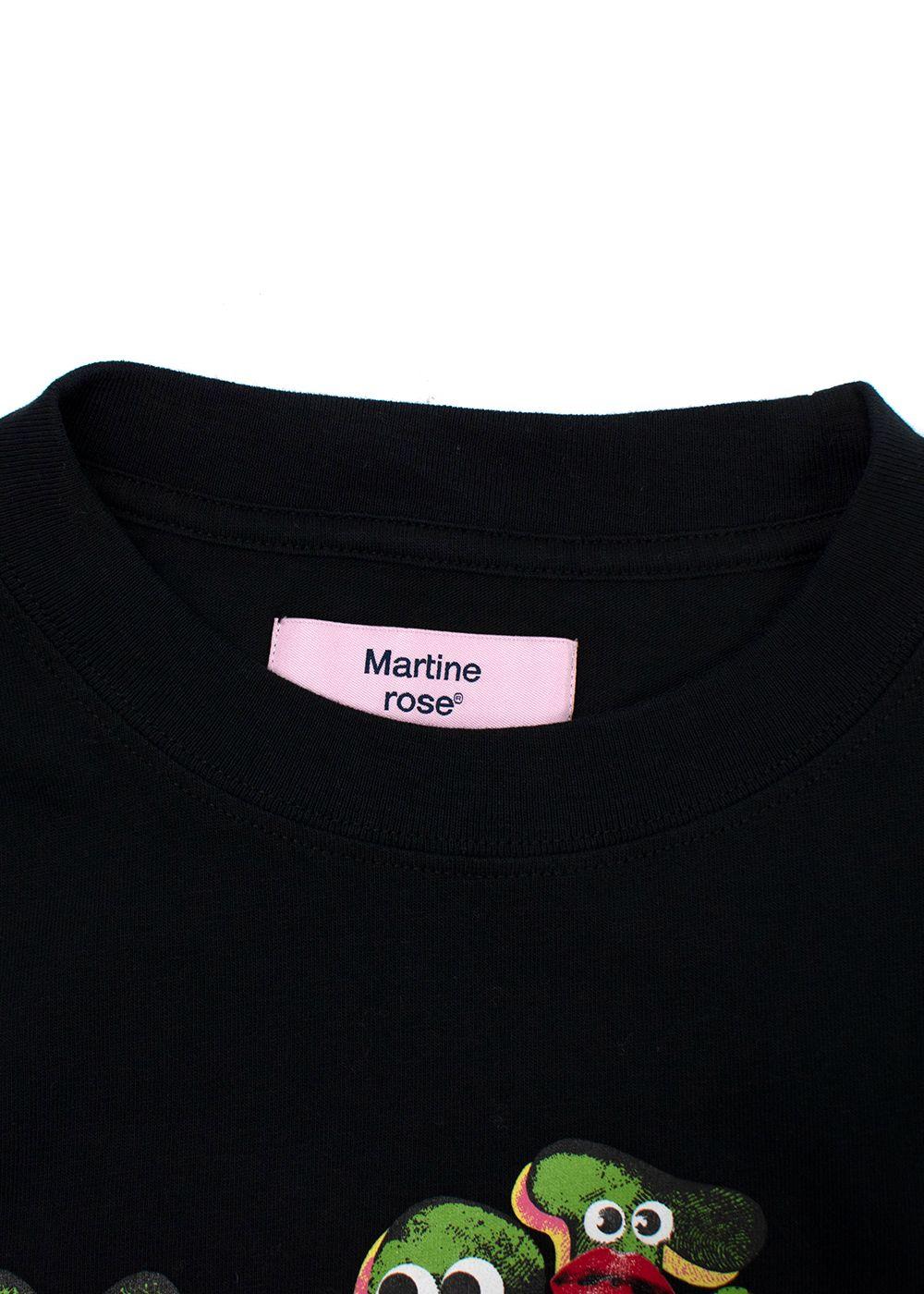Martine Rose Kids Black Cartoon Print  Logo T-Shirt