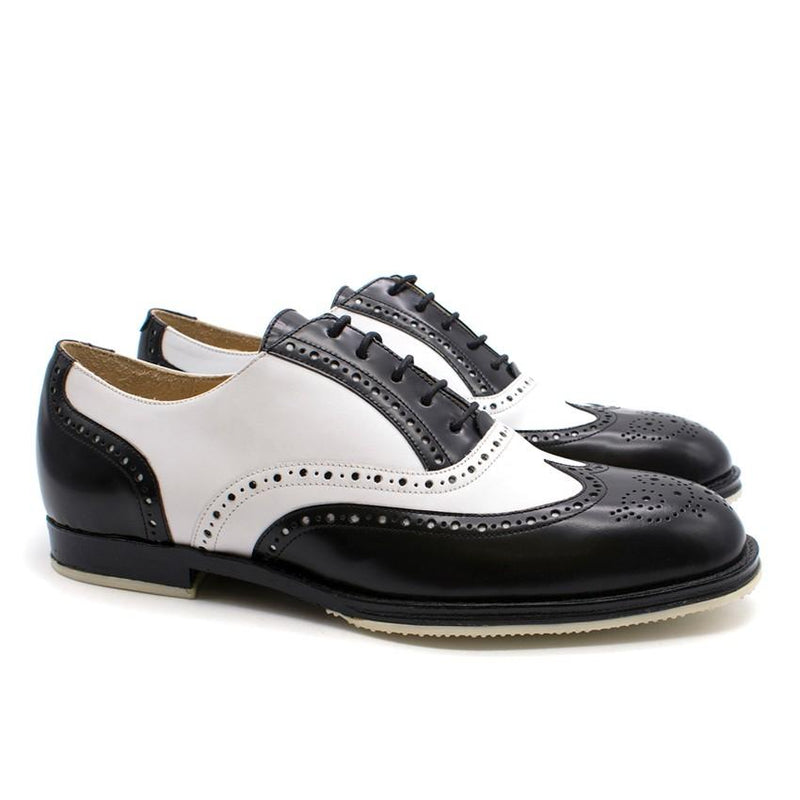 T & F Slack Shoemakers Monochrome Leather Brogues