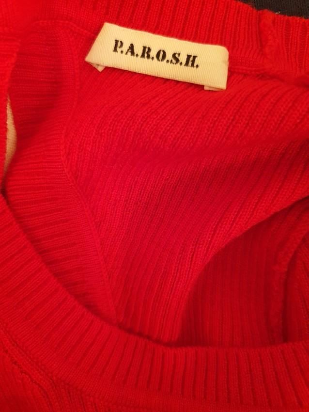 P.A.R.O.S.H. Wool Slim-fit Ribbed Open Back Jumper