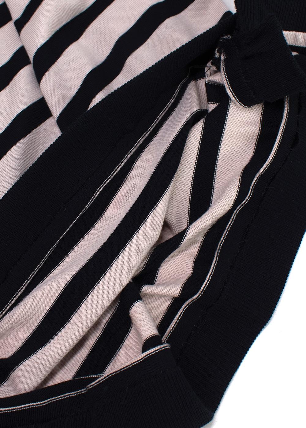 Louis Vuitton Beige Striped Tie-neck Dress