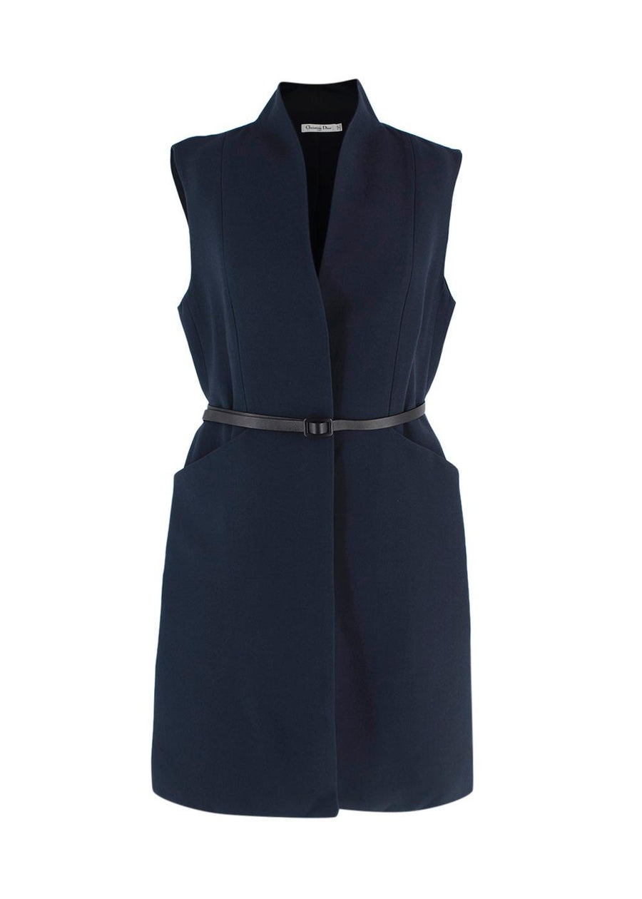 Dior Navy Sleeveless Longline Waistcoat