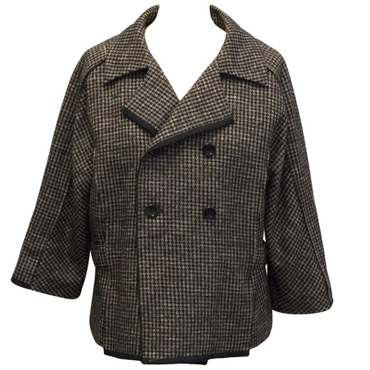Olivier Strelli Brown Houndstooth Double Breasted Jacket