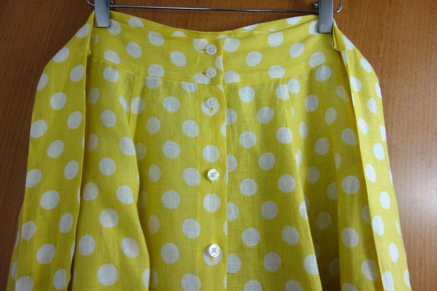 Lisa Marie Fernandez Yellow Linen A-Line Midi Skirt