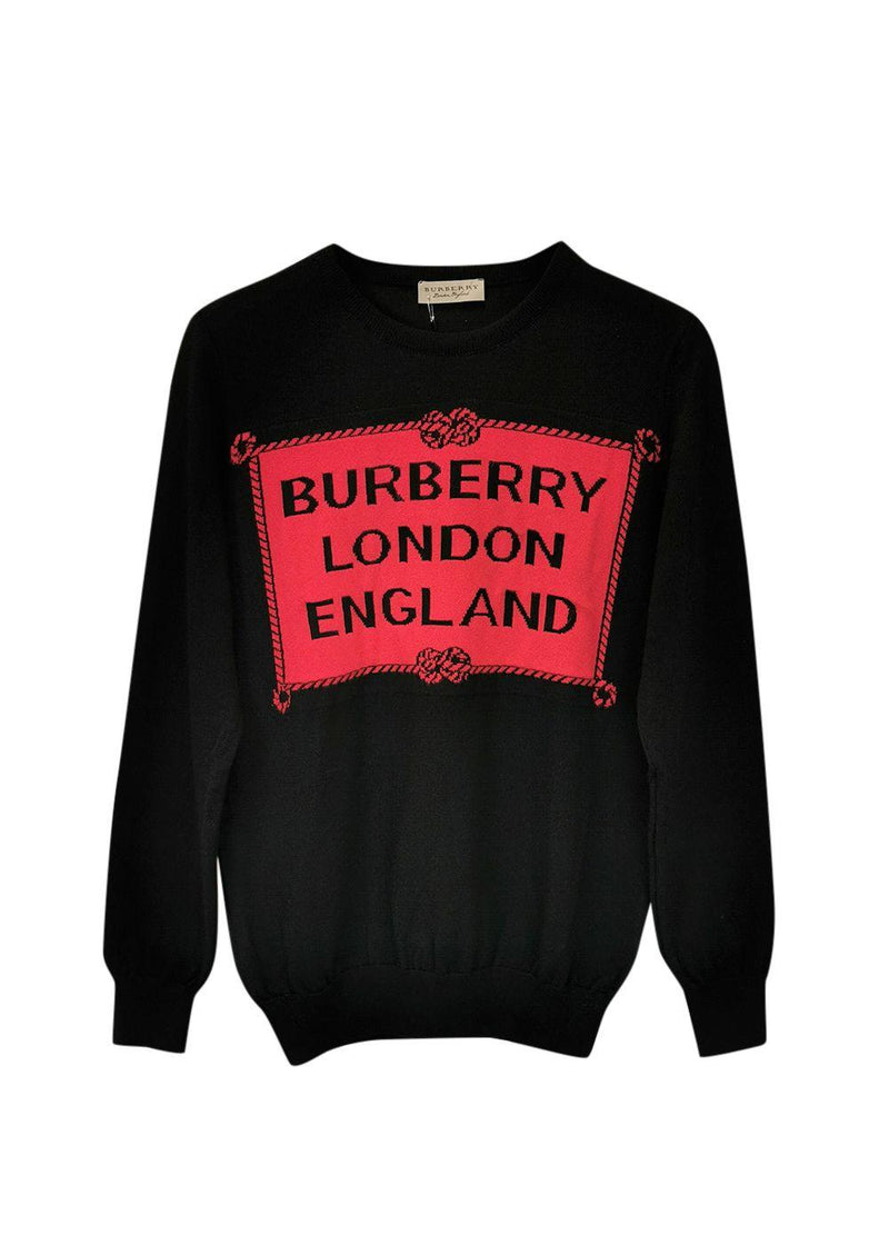 Burberry Black and Red Fine Knit Jumper
