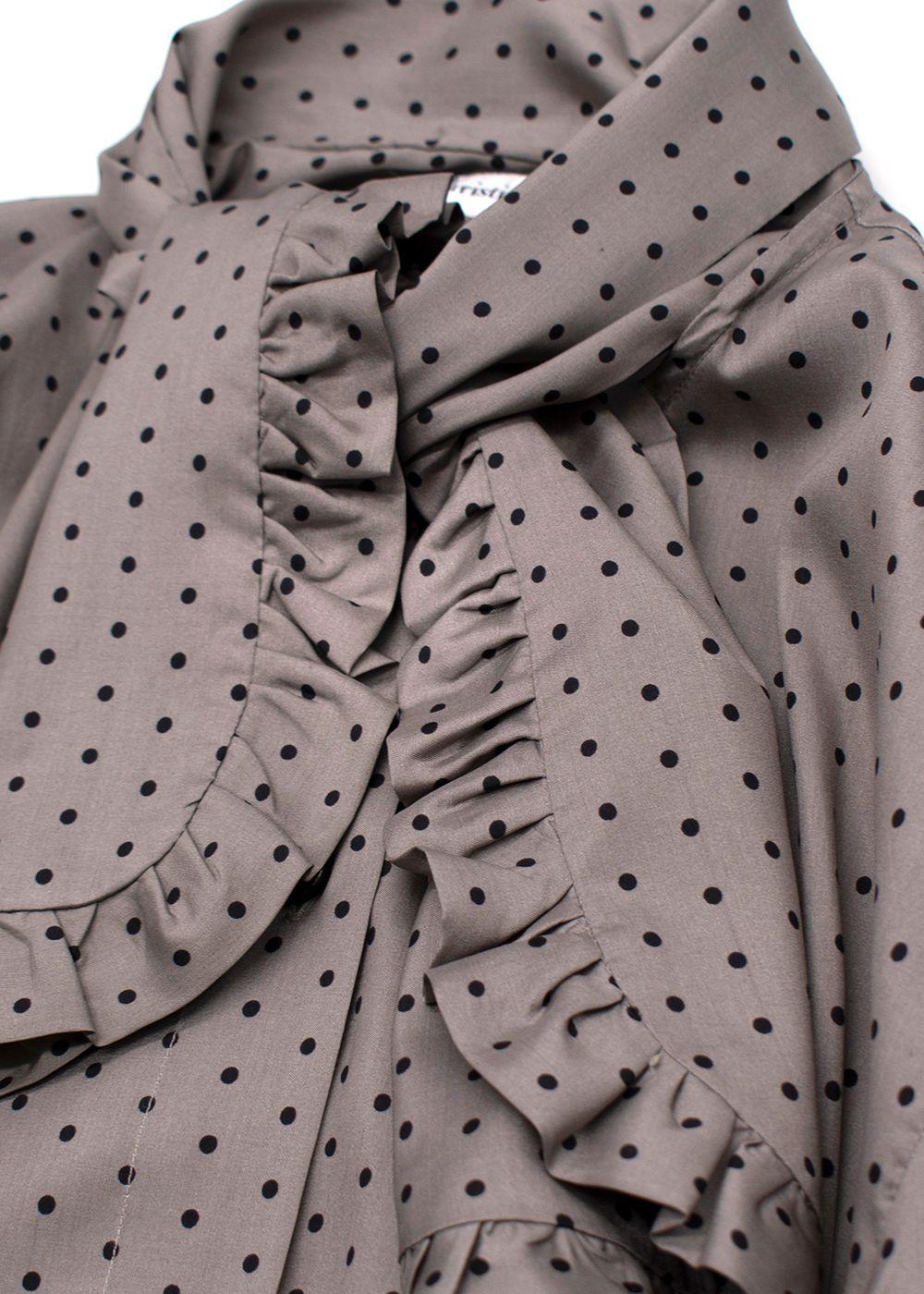 Dior Grey Polka Dot Silk Blouse