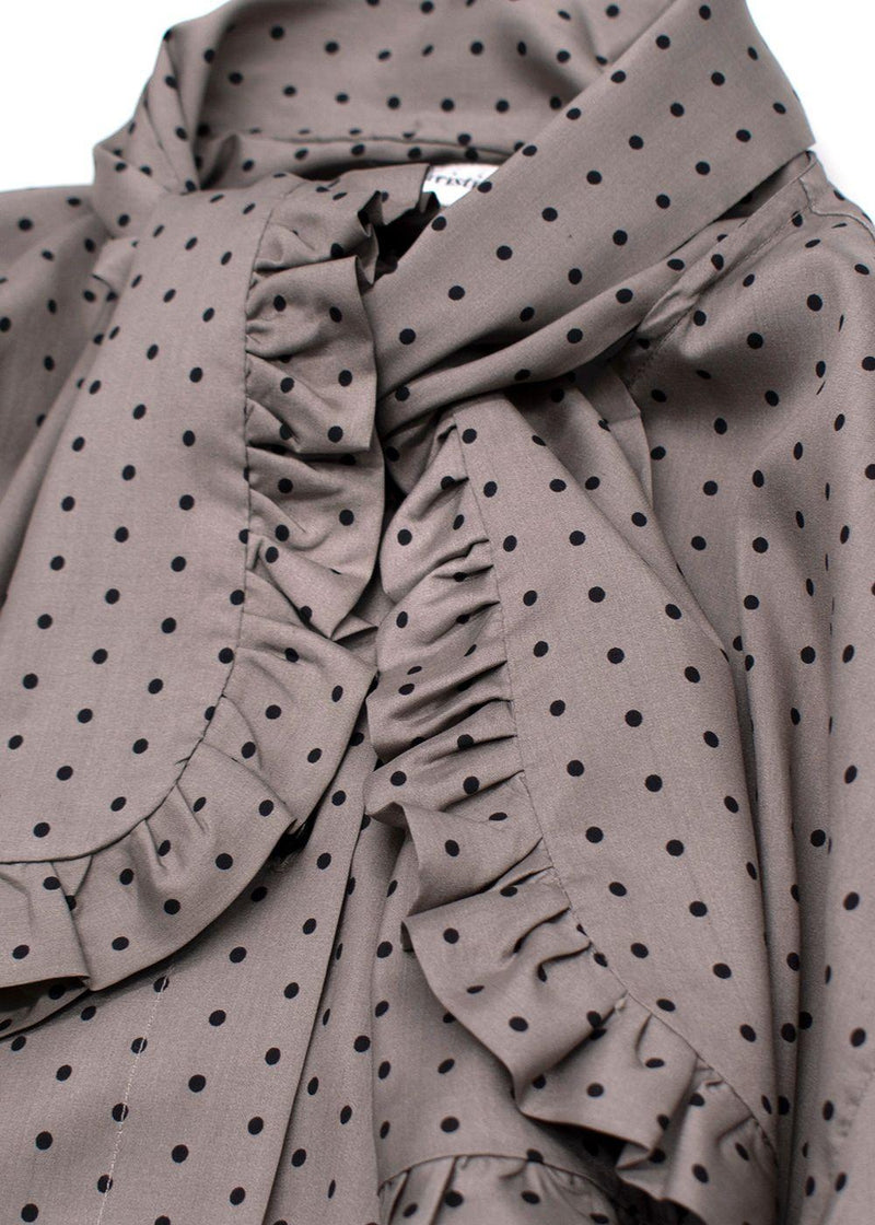 Dior Grey Polka Dot Silk Blouse