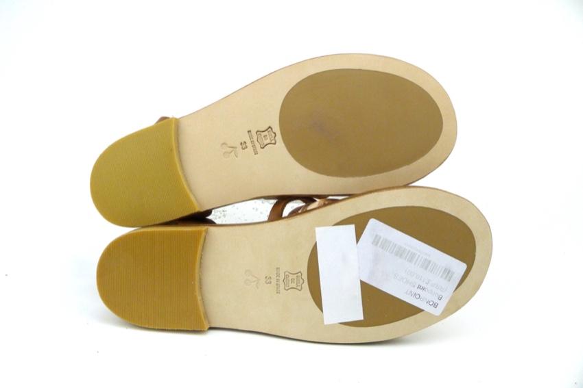 Bonpoint brown leather strappy sandals