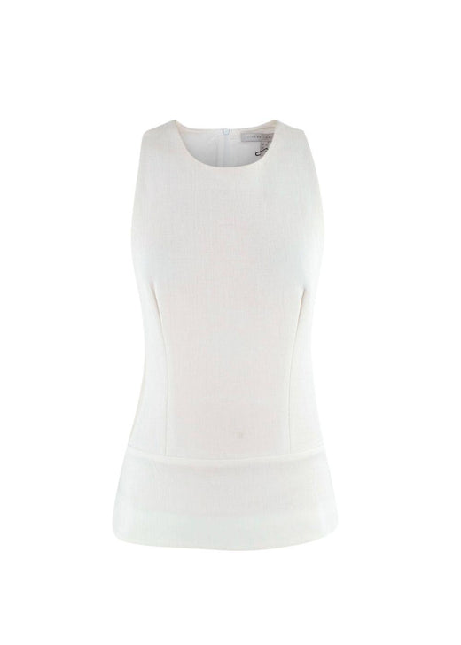 Victoria Beckham White Sleeveless Crepe Top