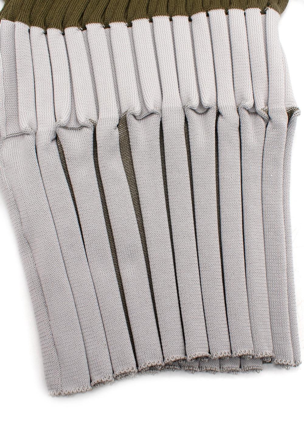 Issey Miyake Pleats Please Two Tone Ribbed Midi Dress